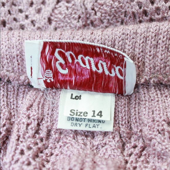 VTG 70s Open-Weave Lilac Crocheted Midi Skirt - 14 - Picture 7 of 9